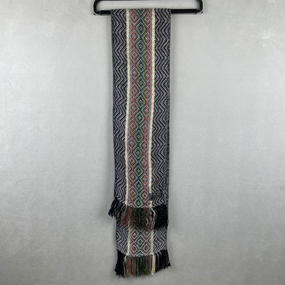 Ruashka Alpaca Wool Scarf Geometric Diamond‎ Chevron Fringed Inca Unisex Peru